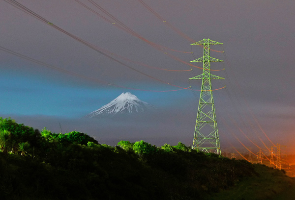 12. Moonlit mountain from Paritutu, New Plymouth