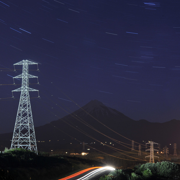 39. Mt Taranaki at night, from Centennial Drive