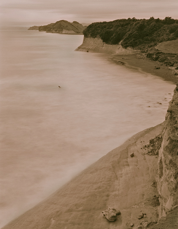 55. Twilight surf from the Waitoetoe cliffs