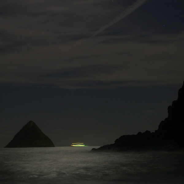 68. Moonlit shipping, Taranaki waters