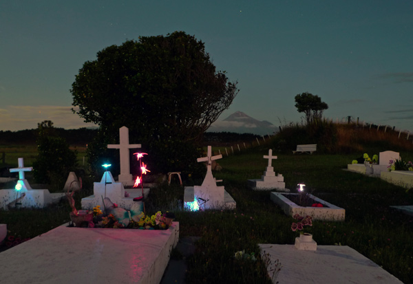 86. Moonlit cemetery, western Taranaki