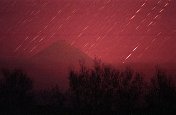 135. Star trails and mountain, from Lake Ratapiko