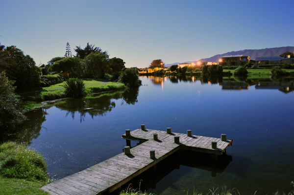 113. Night at the saltwater lagoon, Waikanae