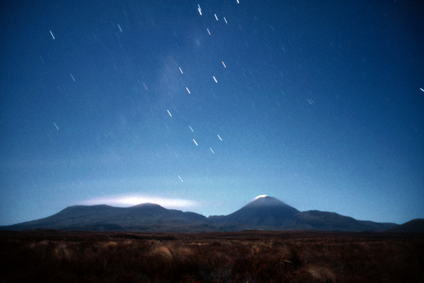 134. Tongariro, Ngauruhoe, moonlight