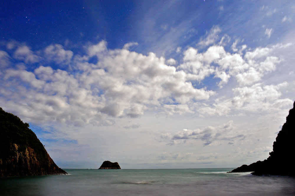 205. Full moon at Back Beach: Night for day