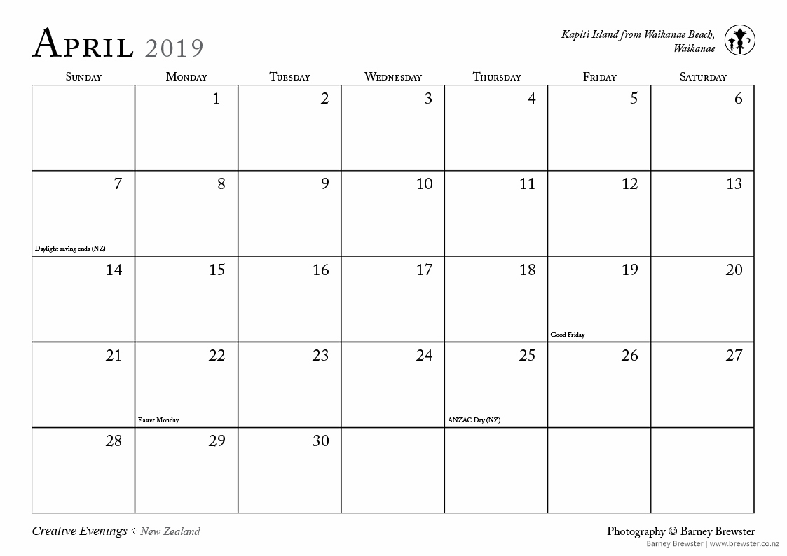 Creative Evenings 2019 Retrospective Calendar by Barney Brewster Free Download