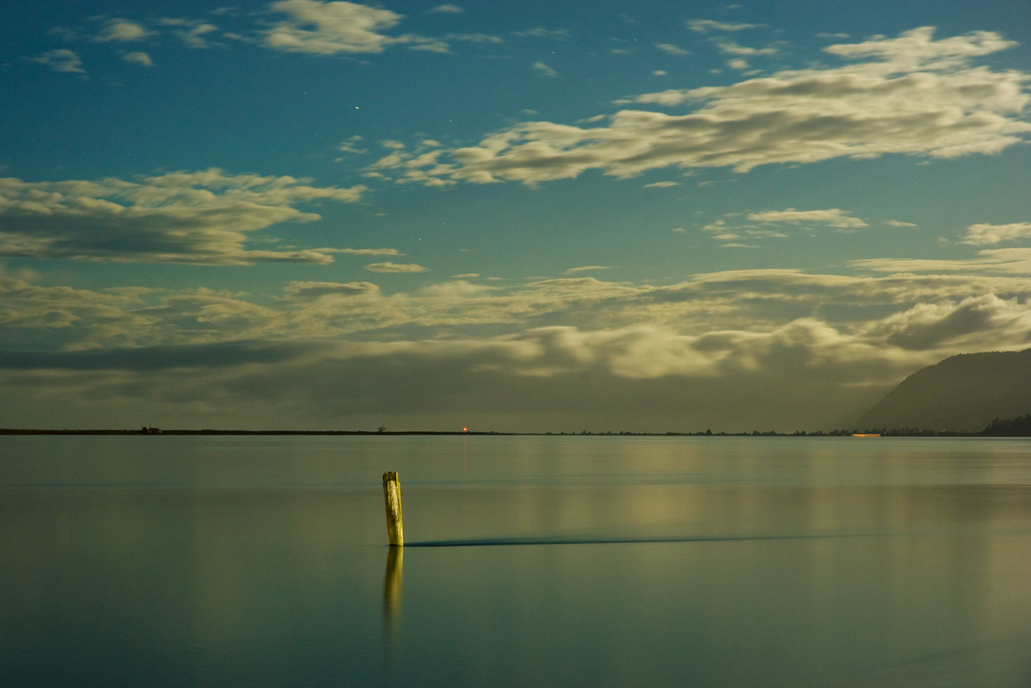 Northeast across the Haven, by moonlight