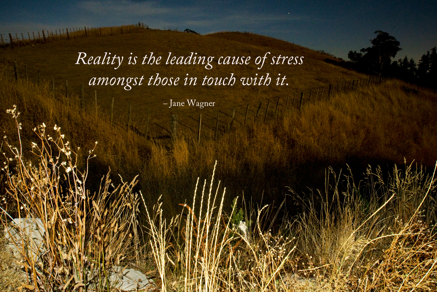 Reality is the leading cause of stress